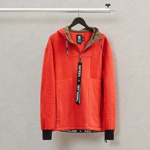 NWT Timberland ® X Christopher Raeburn Hooded Sweatshirt Sweater Red Orange S